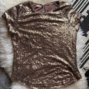 Gold Rosette brand sequin top